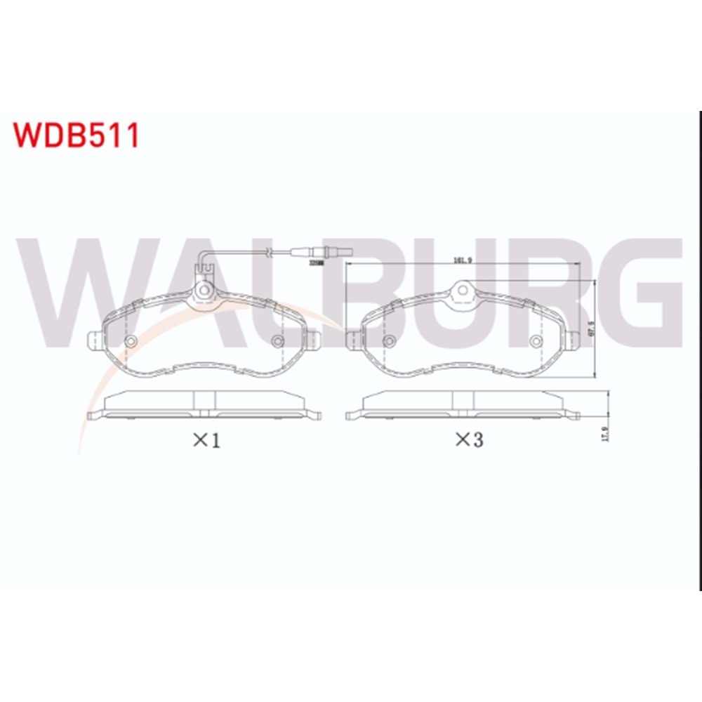 FREN BALATA ON FISLI FIAT SCUDO (270) 1.6 MJT 2007-/ SCUDO 2.0 MJT 2007-/ CITROEN JUMPY II 1.6 HDI 2006-/JUMPY II 2.0 HDI 2006-/ PEUGEOT EXPERT 1.6 HDI 2007-/ EXPERT 2.0 HDI 2007-