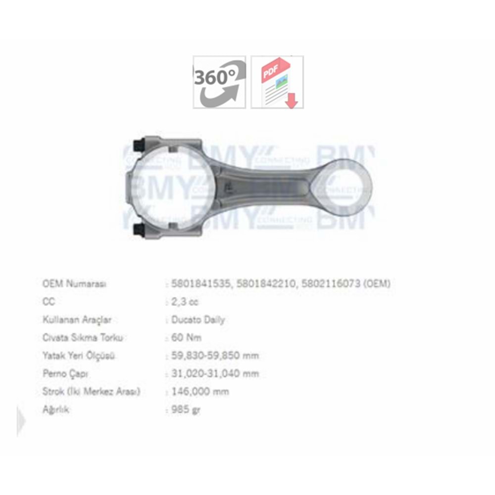 PİSTON KOLU DÜZ PİSTON KOLU Orijinal JEST+ -DUCATO Euro 6