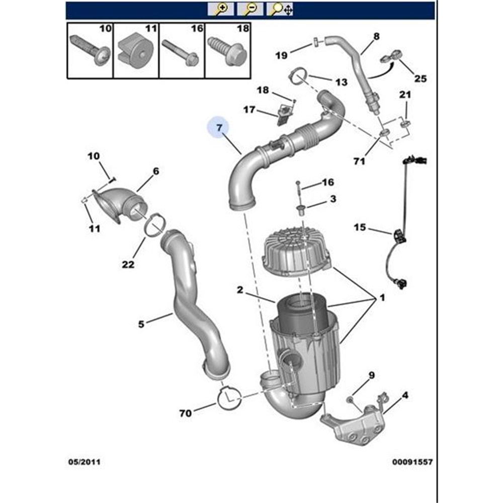 HAVA FİLTRE HORTUMU BOXER-JUMPER EURO 5 TURBO BORUSU