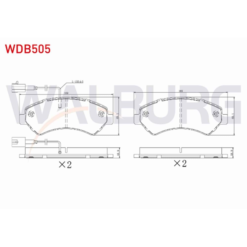 FREN BALATA ON CIFT FISLI FIAT DUCATO III 2006- / PEUGEOT BOXER III 2006-/ CITROEN JUMPER III 2006-/ KARSAN JEST 2012-