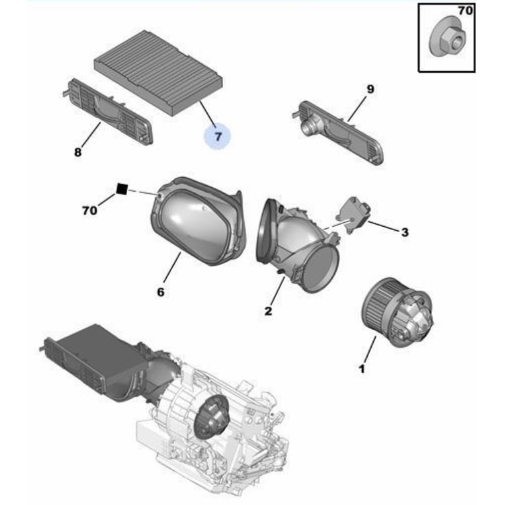 POLEN FİLİTRESİ 307-308 1,4 POLEN FİLTRESİ 1007-307-308 1.4/1.6/2.0HDİ/6447.KK