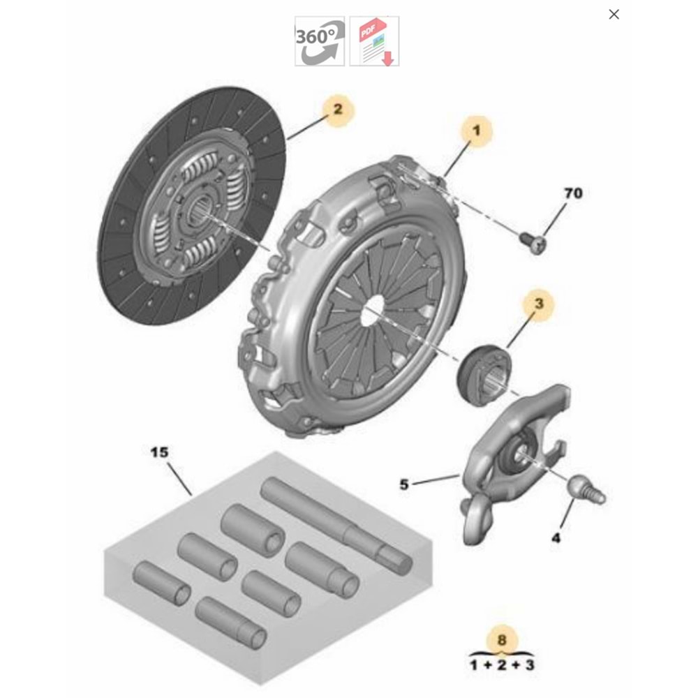 BASKI BALATA 206-207-307 DEBRİYAJ BASKISI PLAKA 206-207-307-C3-C4 TU5JP4