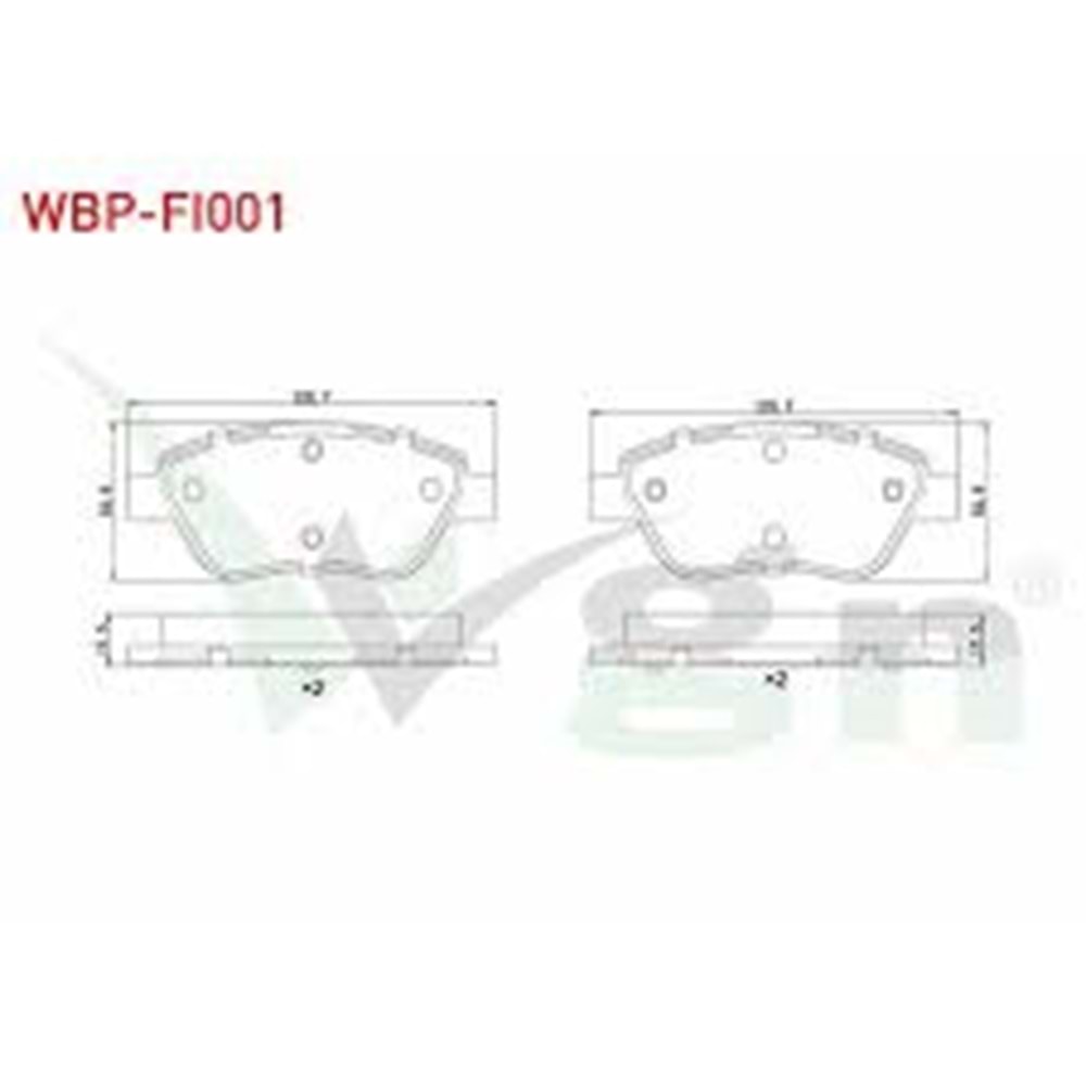 FREN BALATA ON FIAT DOBLO 1.3 MJT 2001-2010/LINEA 1.3 MJT 2007-/ALBEA 1.3 MJT 2007-/ALBEA 1.2i 2003-2007/