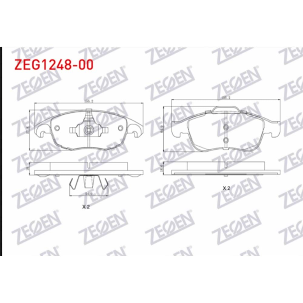 FREN BALATA ON PEUGEOT PARTNER TEPEE 1.6 HDI 75 HP 2008-/ CITROEN BERLINGO 1.6 HDI 2008-/ C4 G.PICASSO 1.6 HDI 2006-/ C4 PICASSO 1.6 HDI 2006-2013/ C4 1.6 HDI 2009-/ DS4 1.6 E-HDI 2011-/ C4 1.6 2009-