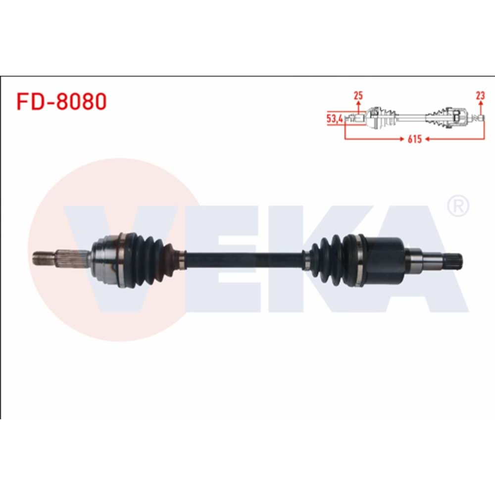 KOMPLE AKS SOL ON UZUNLUK 615mm FORD TOURNEO COURIER 1.5 TDCI M-T 2018-