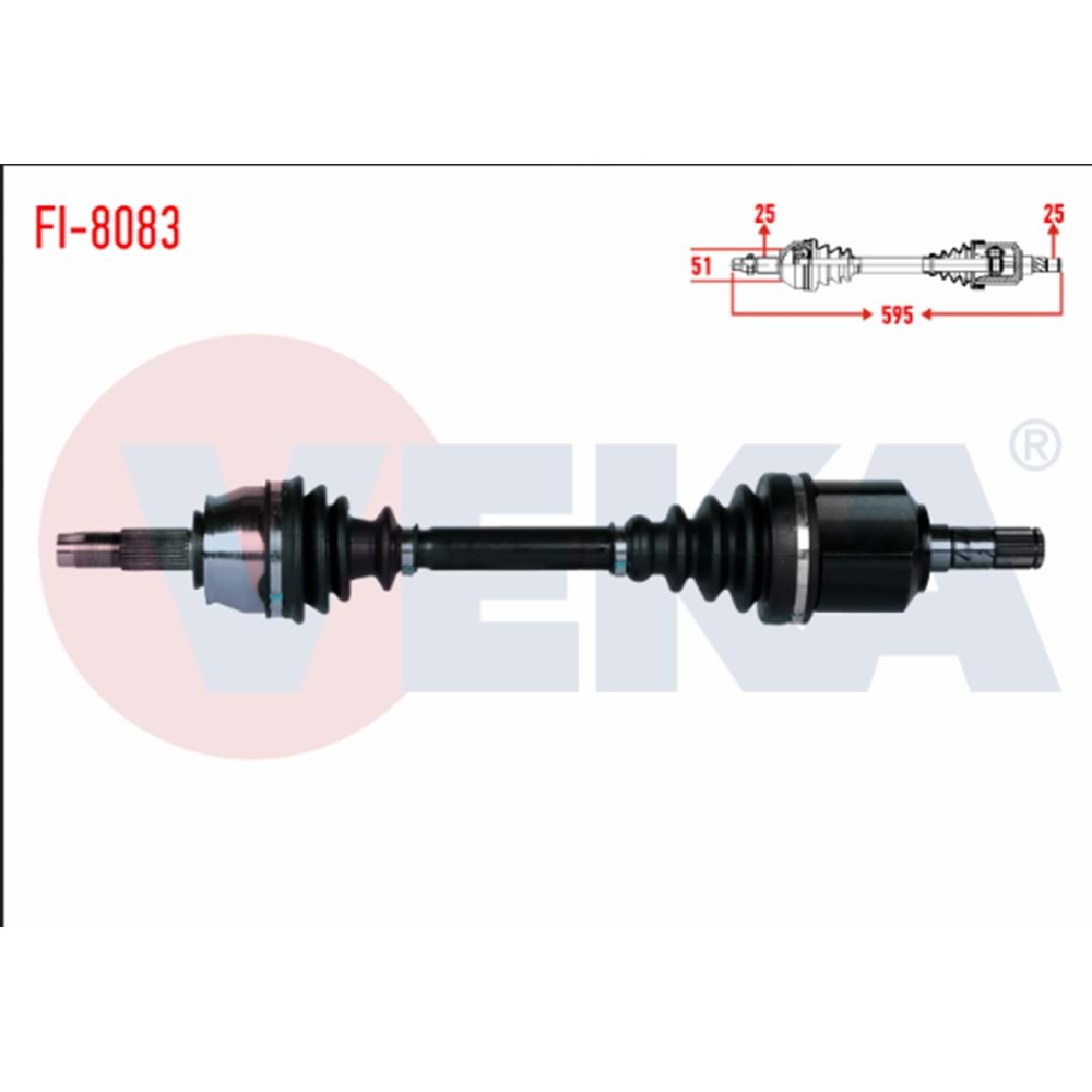 KOMPLE AKS SOL ON FIAT LINEA (323) 1.3 MJT EURO 5 M-T UZUNLUK 595MM 2013-