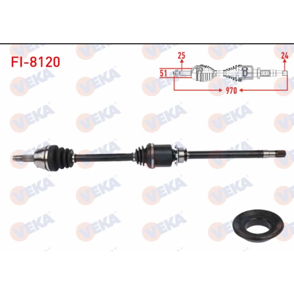 KOMPLE AKS SAG ON UZUNLUK 970mm FIAT DOBLO 1.3 D MJT EURO 6 M-T 2015-2022