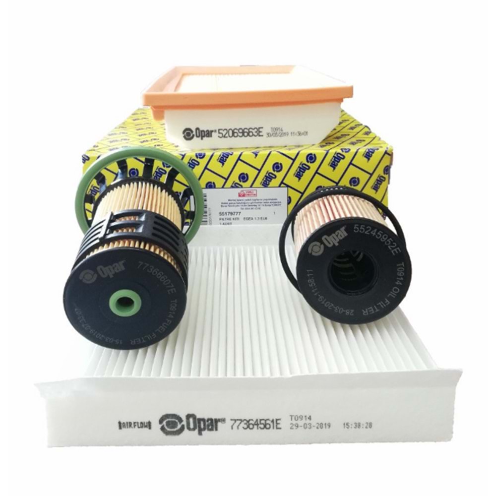 FİLTRE SET FILTRE SETI DOBLO/COMBO D 12-/EGEA 1,3-1,6-2,0MJTD 16V Fiat Egea 1.3 Multijet Euro 6 Periyodik Yağ Bakım Filtre Seti (Tırnaklı Tip Yağ Filtresi) (55245952E+77366607E+52069663E+77364561E)