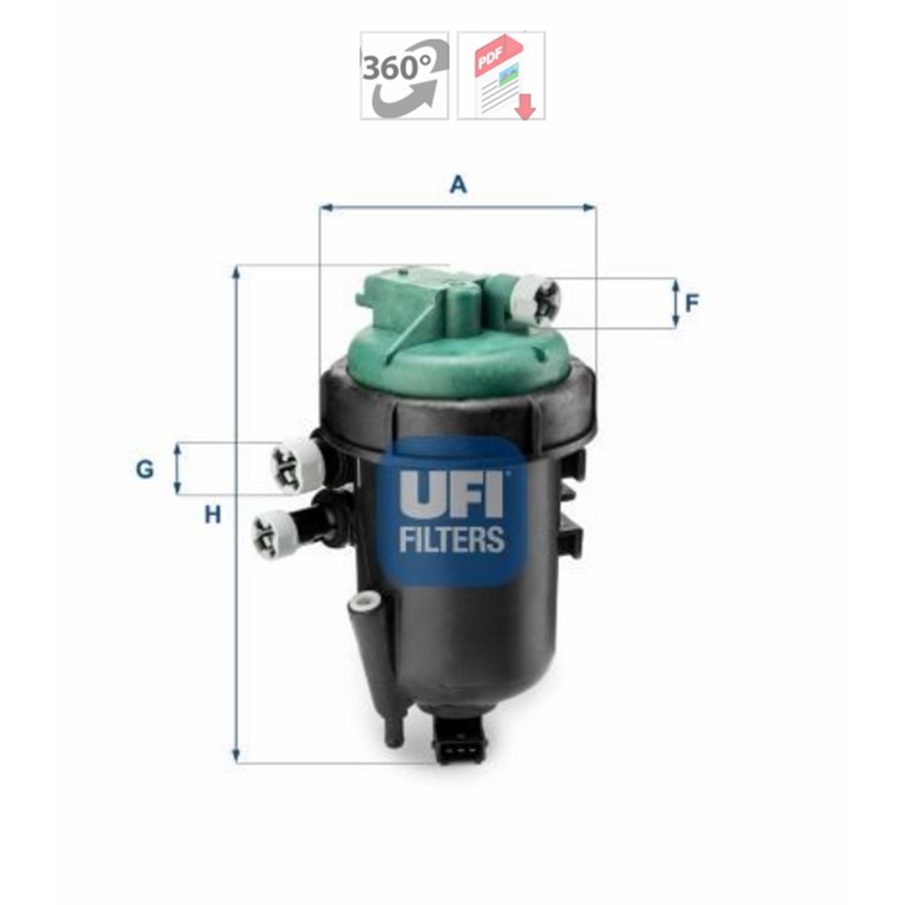 UFI 5517800 YAKIT FİLTRESİ DOBLO CARGO-LINEA 1.3 DMTJ 05-10 55kw/75ps 213mm OE