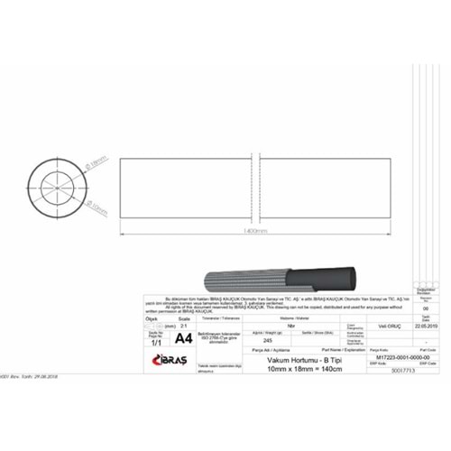 VAKUM HORTUMU VAKUM HORTUMU-BEZLİ 10mmx140cm J9/4572.21/İBRAŞ