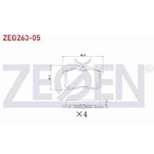 FREN BALATA ARKA 17,4mm GOLF IV-V-VI/JETTA V-VI/POLO III-IV-V-VI/CADDY III/CLIO III/MEGANE III-IV/207/208/307/308/PARTNER/C3 II-III/C4 II/A3 II/A4 II-III/A6 II/LEON II-III/IBIZA III-IV/CROSSLAND