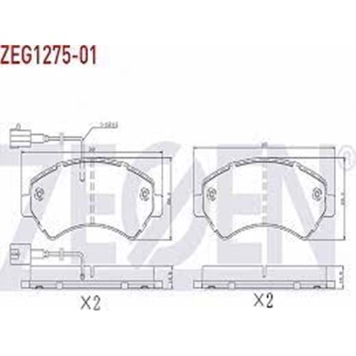 FREN BALATA ON CIFT FISLI FIAT DUCATO III 2006- / PEUGEOT BOXER III 2006-/ CITROEN JUMPER III 2006-/ KARSAN JEST 2012-