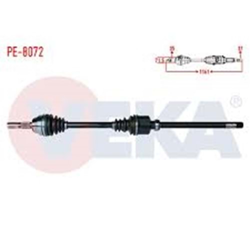 KOMPLE AKS SAG ON KARSAN JEST 2.3 D EURO 5 MT UZUNLUK 1161mm 2012-