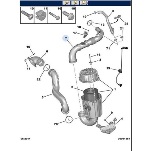 HAVA FİLTRE HORTUMU BOXER-JUMPER EURO 5 TURBO BORUSU