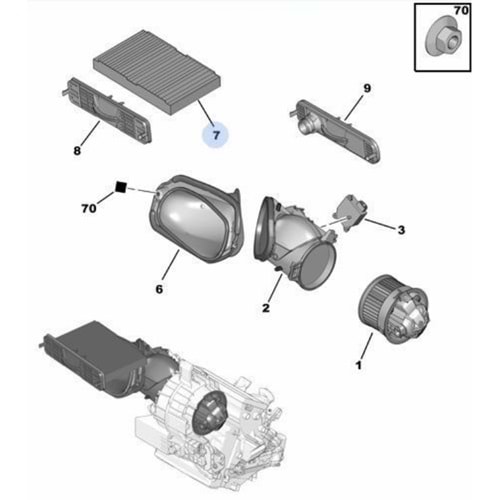 POLEN FİLİTRESİ 307-308 1,4 POLEN FİLTRESİ 1007-307-308 1.4/1.6/2.0HDİ/6447.KK