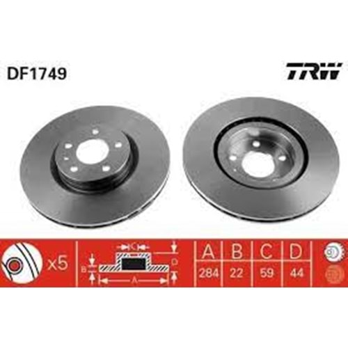 ON FREN DISKI AYNASI DOBLO III-EGEA 1.3/1.6/2.0 10>ALFA ROMEO 147-156 5 BIJON-284mm