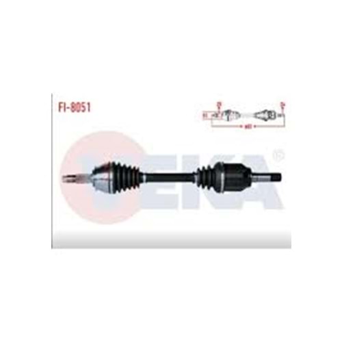 KOMPLE AKS SOL ON FIAT DOBLO (152,263) 1.3 MJT UZUNLUK 602mm 2010-