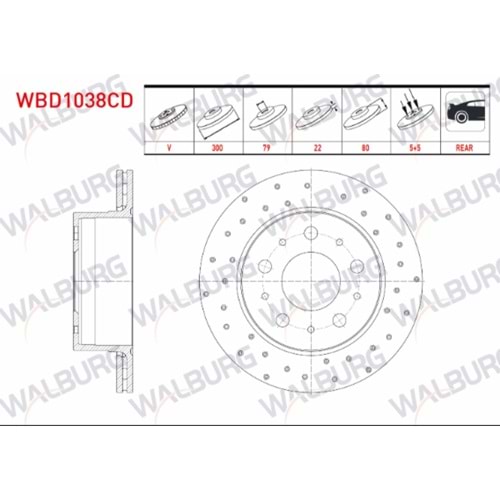FREN DISKI ARKA HAVALI 30X22 5 BJN 300X22X79X80 FIAT DUCATO 2.3 MJT - 3.0 MJT 2014-