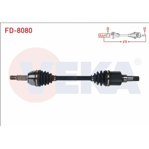 KOMPLE AKS SOL ON UZUNLUK 615mm FORD TOURNEO COURIER 1.5 TDCI M-T 2018-