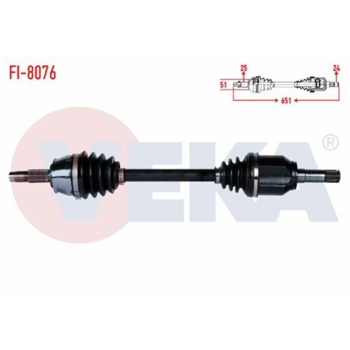 KOMPLE AKS SOL ON FIAT EGEA 1.3 MJT M-T UZUNLUK 651 mm 2015-