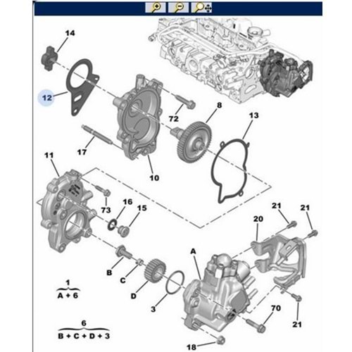ENJEKSİYON POMPA CONTASI BOXER III 2.0 EURO6 (01/06/2021 (RPO 16276) TARİHİNE KADAR OLAN ARAÇLARDA CONTAYI (İŞARET 12) DEĞİŞTİRİYORSANIZ MUHAFAZAYI (İŞARET 10) DA MUTLAKA DEĞİŞTİRİN, 98392 942 80.)