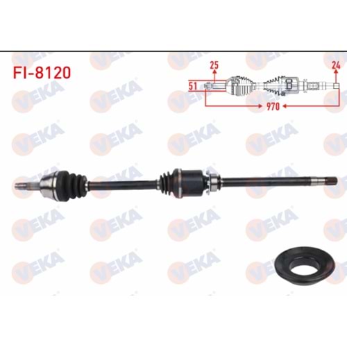 KOMPLE AKS SAG ON UZUNLUK 970mm FIAT DOBLO 1.3 D MJT EURO 6 M-T 2015-2022