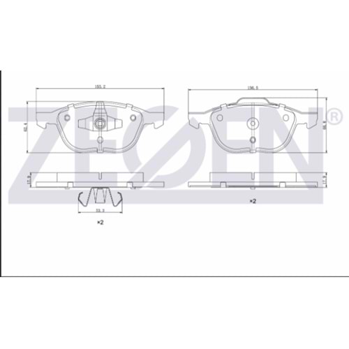 FREN BALATA ON FORD FOCUS II 1.6i 2004-2011/ FOCUS II 1.6 TDCI 2004-2011/ C-MAX I 1.6 TDCI 2007-2011/ FOCUS III 1.6 TDCI 2011-2015/ KUGA I 1.6 2008-2013/ MAZDA 3 1.4i 2003-2009/ S40 II 1.6i 2004-2012