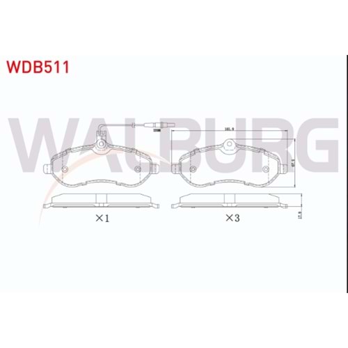 FREN BALATA ON FISLI FIAT SCUDO (270) 1.6 MJT 2007-/ SCUDO 2.0 MJT 2007-/ CITROEN JUMPY II 1.6 HDI 2006-/JUMPY II 2.0 HDI 2006-/ PEUGEOT EXPERT 1.6 HDI 2007-/ EXPERT 2.0 HDI 2007-
