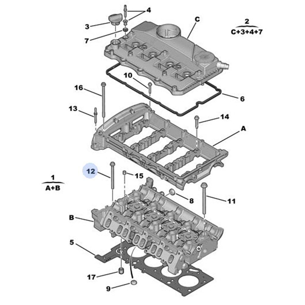 SİLİNDİR KAPAK CİVATASI BOXER-TRANSIT V184/V347