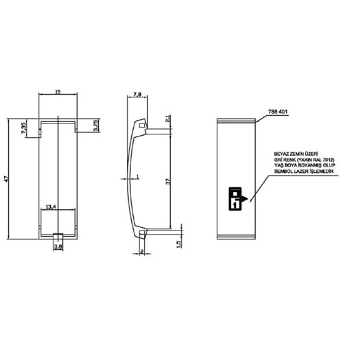 ORTA KAPI SEMBOLU BUTON KAPAK SERVIS KAPISI J10