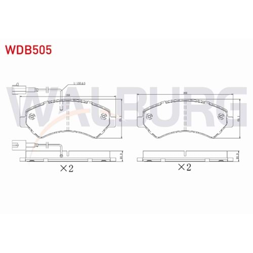 FREN BALATA ON CIFT FISLI FIAT DUCATO III 2006- / PEUGEOT BOXER III 2006-/ CITROEN JUMPER III 2006-/ KARSAN JEST 2012-