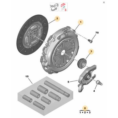 BASKI BALATA 206-207-307 DEBRİYAJ BASKISI PLAKA 206-207-307-C3-C4 TU5JP4