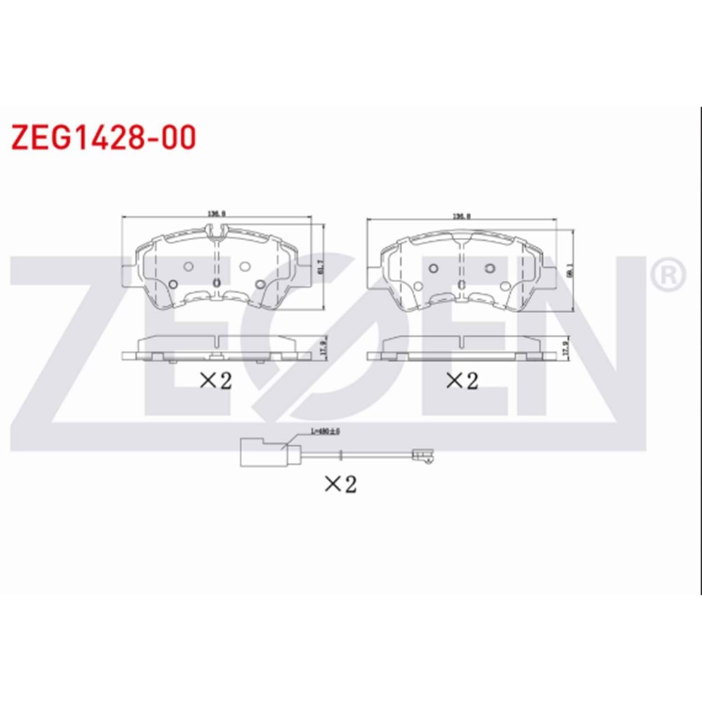 FREN BALATA ARKA FISLI FORD TRANSIT CUSTOM (V362) 2.2 TDCI 2012-