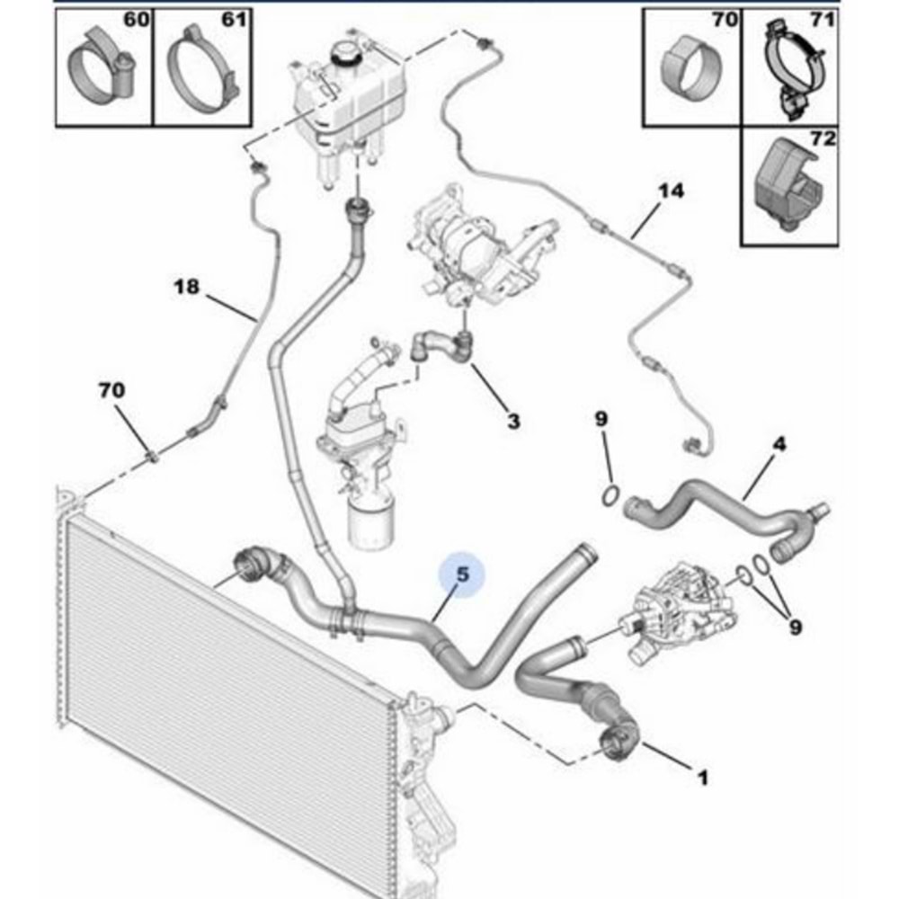 RADYATÖR SU HORTUMU BOXER III-JUMPER III 2.0/2.2 DW10/DW12