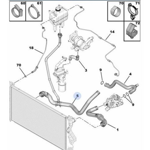 RADYATÖR SU HORTUMU BOXER III-JUMPER III 2.0/2.2 DW10/DW12