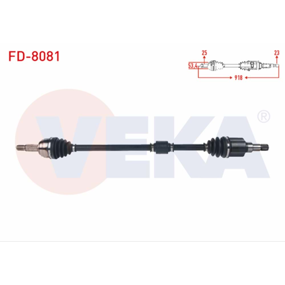 KOMPLE AKS SAG ON UZUNLUK 918 mm FORD TOURNEO COURIER 1.5 TDCI M-T 2018-