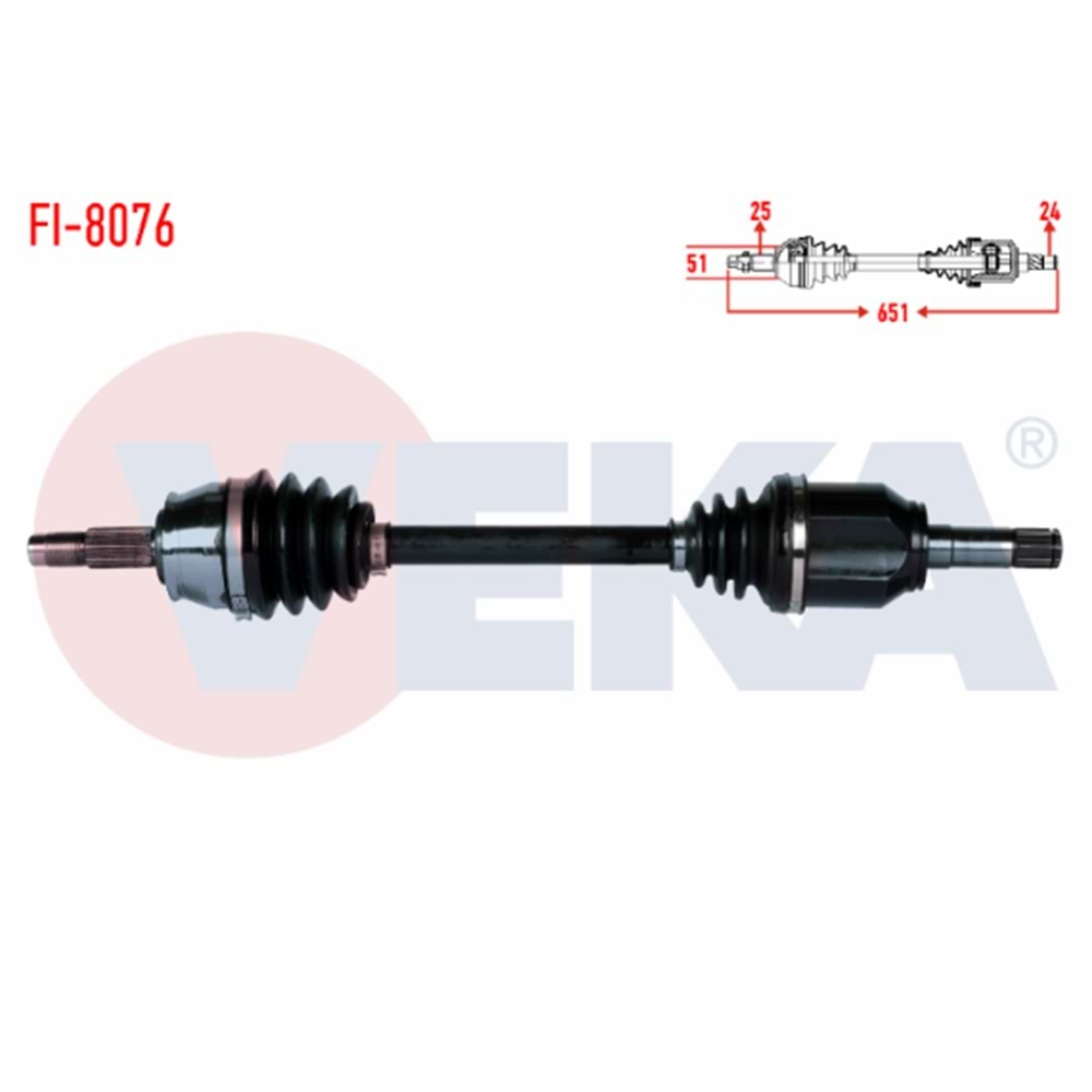 KOMPLE AKS SOL ON FIAT EGEA 1.3 MJT M-T UZUNLUK 651 mm 2015-