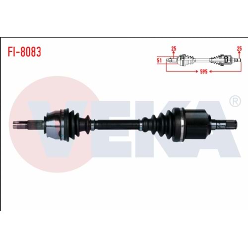 KOMPLE AKS SOL ON FIAT LINEA (323) 1.3 MJT EURO 5 M-T UZUNLUK 595MM 2013-