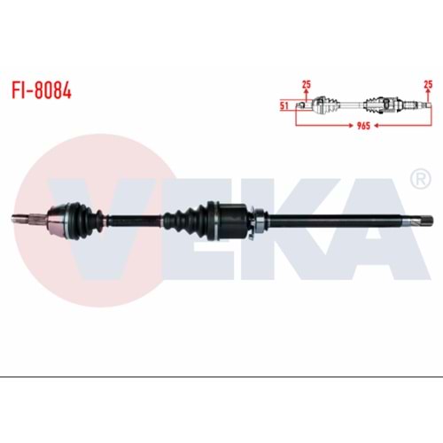 KOMPLE AKS SAG ON FIAT LINEA (323) 1.3 MJT EURO 5 M-T UZUNLUK 965MM 2013-