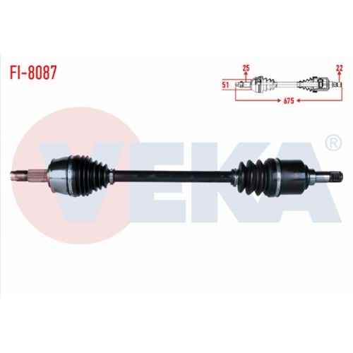 KOMPLE AKS SOL ON FIAT EGEA 1.4 16v M-T UZUNLUK 675mm 2015-
