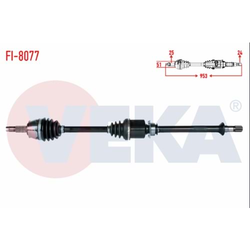 KOMPLE AKS SAG ON FIAT EGEA 1.3 MJT M-T UZUNLUK 953 mm 2015-