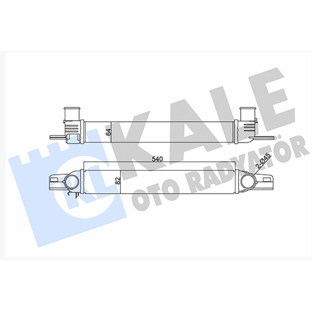 TURBO RADYATÖRÜ FIORINO/BIPPER/NEMO 08- 1,3JTD-1,3HDI-1,4HDI DZL (AL+PL SIS-BRAZ)(540*82*64)INTERCOL