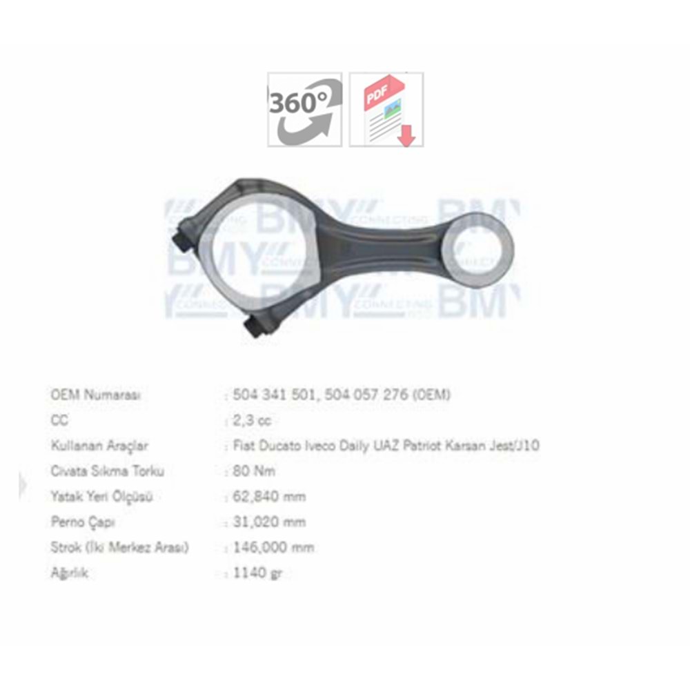 PİSTON KOLU DUCATO-J10-JEST-DAILY 2.3JTD 07->